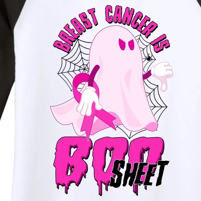 Funny Breast Cancer Is Boo Sheet Halloween Ghost Women's Tri-Blend 3/4-Sleeve Raglan Shirt