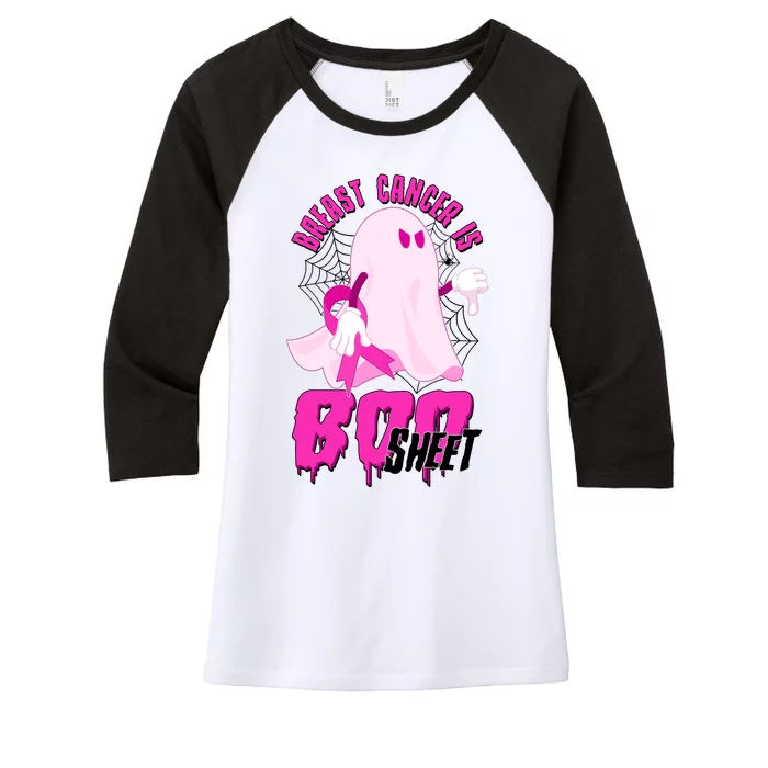 Funny Breast Cancer Is Boo Sheet Halloween Ghost Women's Tri-Blend 3/4-Sleeve Raglan Shirt