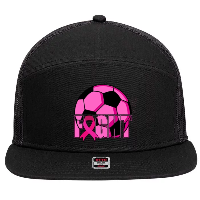 Fight Breast Cancer Soccer 7 Panel Mesh Trucker Snapback Hat