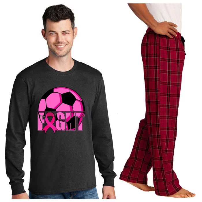 Fight Breast Cancer Soccer Long Sleeve Pajama Set