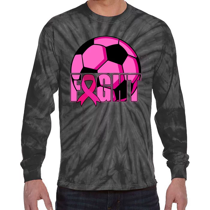 Fight Breast Cancer Soccer Tie-Dye Long Sleeve Shirt