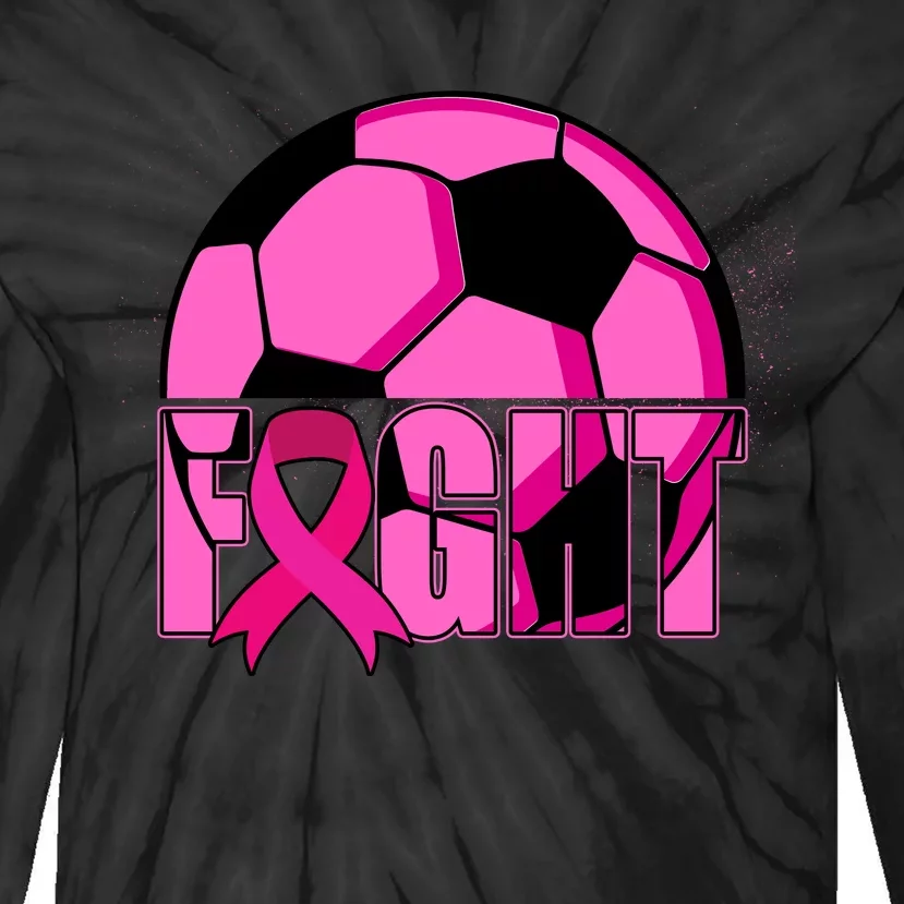 Fight Breast Cancer Soccer Tie-Dye Long Sleeve Shirt