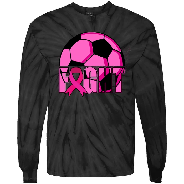 Fight Breast Cancer Soccer Tie-Dye Long Sleeve Shirt