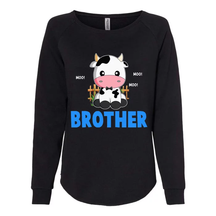 Funny Brother Cow Cute Cow Farmer Birthday Matching Family Womens California Wash Sweatshirt