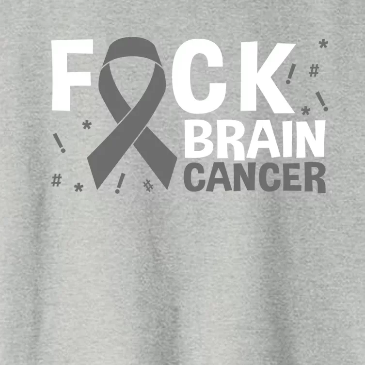 Fuck Brain Cancer Brain Tumor Gray Ribbon Gift Women's Crop Top Tee