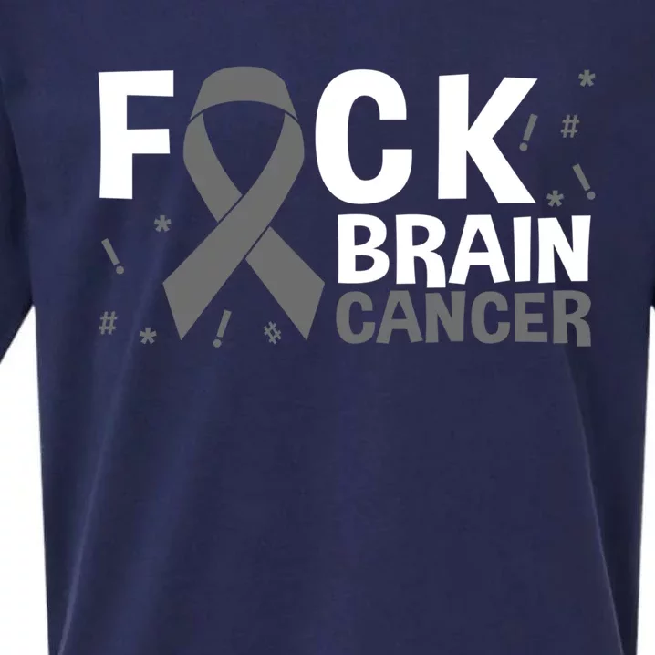 Fuck Brain Cancer Brain Tumor Gray Ribbon Gift Sueded Cloud Jersey T-Shirt