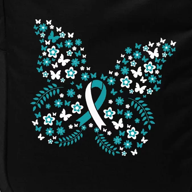 Flower Butterfly Cervical Cancer Awareness Ribbon Gifts Impact Tech Backpack