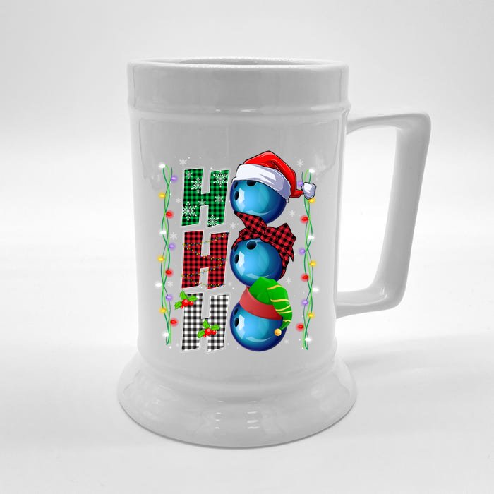 Funny Bowling Christmas Ugly Sweater Bowling Xmas Outfit Cool Gift Front & Back Beer Stein