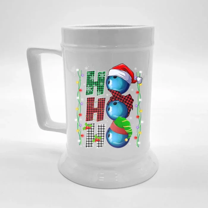 Funny Bowling Christmas Ugly Sweater Bowling Xmas Outfit Cool Gift Front & Back Beer Stein