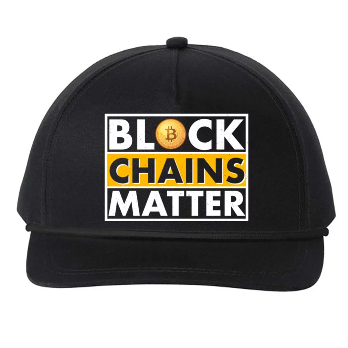 Funny Block Chains Matter Meme Snapback Five-Panel Rope Hat