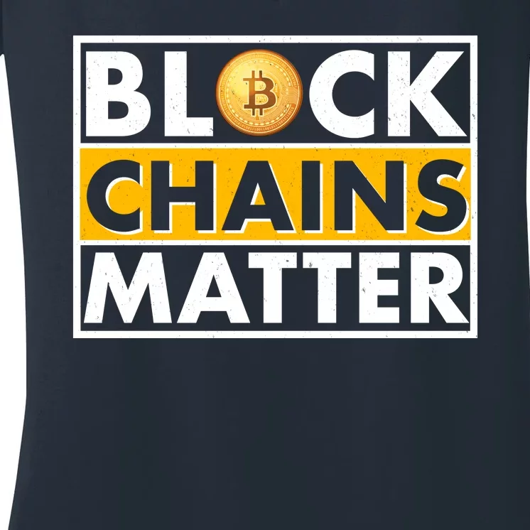 Funny Block Chains Matter Meme Women's V-Neck T-Shirt