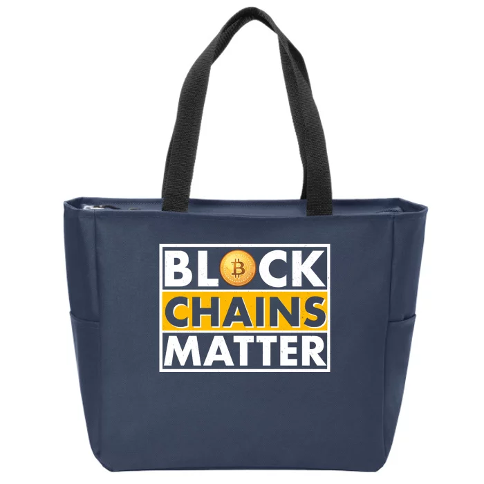 Funny Block Chains Matter Meme Zip Tote Bag