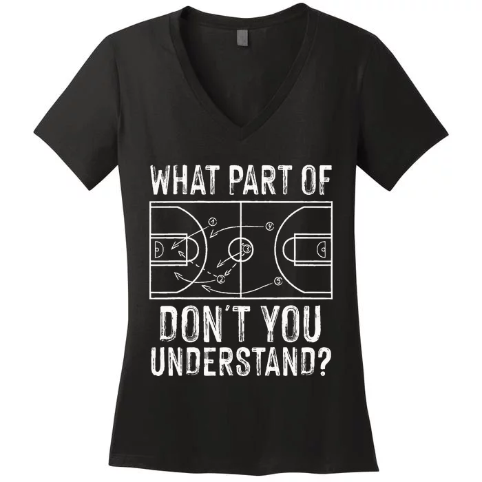 Funny Basketball Coach Design  Ball Game Trainers Women's V-Neck T-Shirt