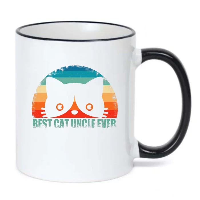 Funny Best Cat Uncle Ever Cat Dad Fathers Day Gift Black Color Changing Mug