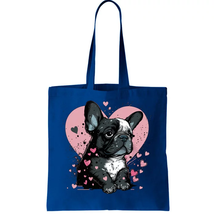 French Bulldog Cute Dog Love Heart Frenchie Mom Great Gift Tote Bag