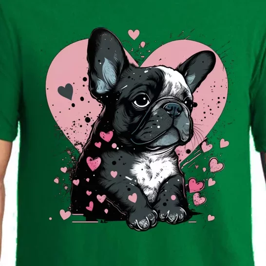 French Bulldog Cute Dog Love Heart Frenchie Mom Great Gift Pajama Set