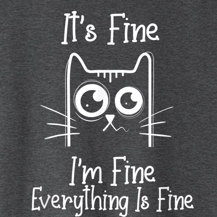 Funny Black Cat It's Fine I'm Fine Everything Is Fine Women's Crop Top Tee