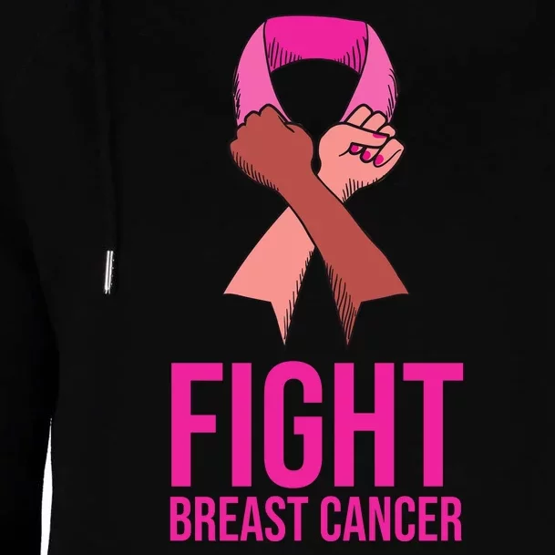 Fight Breast Cancer Together Womens Funnel Neck Pullover Hood