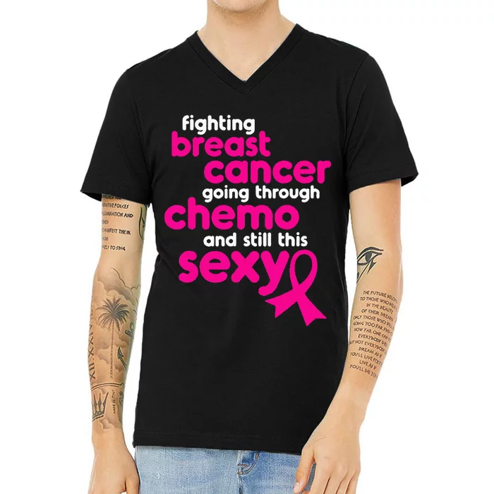 Fighting Breast Cancer Going Through Chemo & Still This Sexy V-Neck T-Shirt