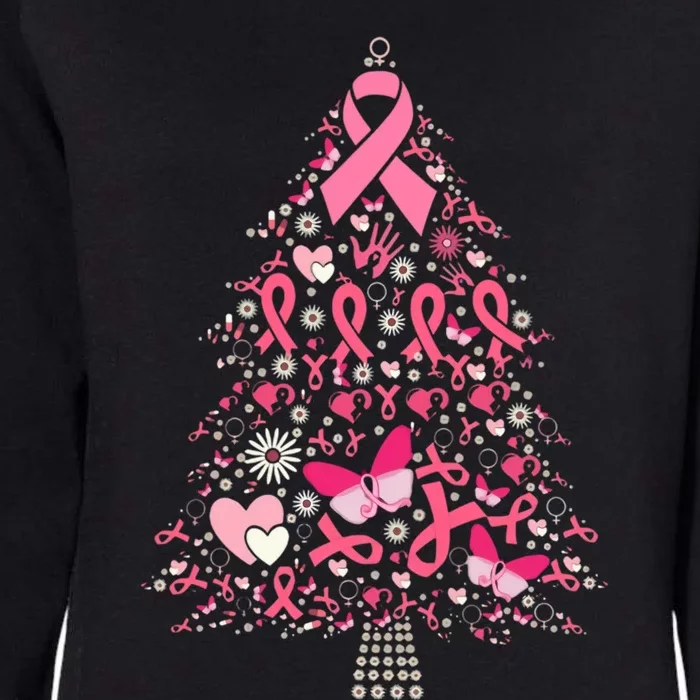 Funny Breast Cancer Awareness Christmas Tree Xmas Pink Womens California Wash Sweatshirt