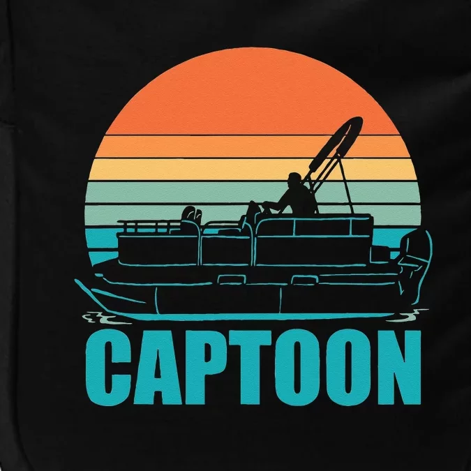 Funny Boating Captoon Pontoon Tritoon Captain Pontoon Boat Impact Tech Backpack