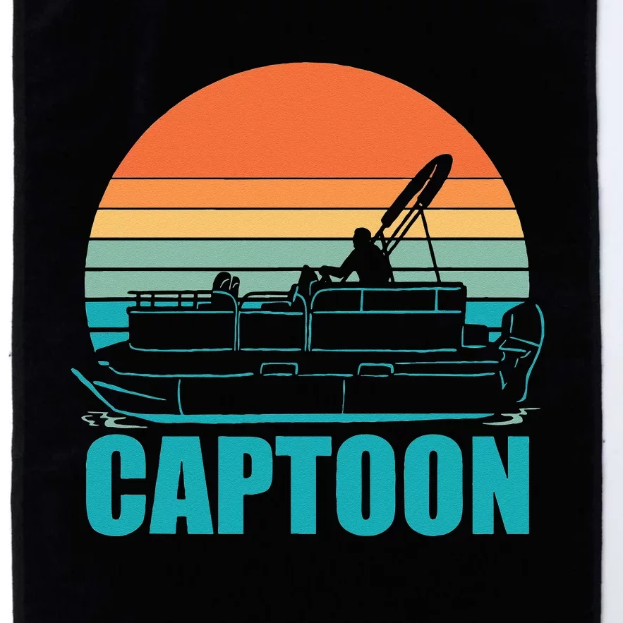 Funny Boating Captoon Pontoon Tritoon Captain Pontoon Boat Platinum Collection Golf Towel