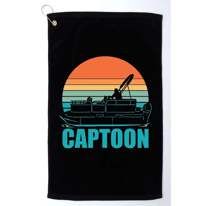 Funny Boating Captoon Pontoon Tritoon Captain Pontoon Boat Platinum Collection Golf Towel