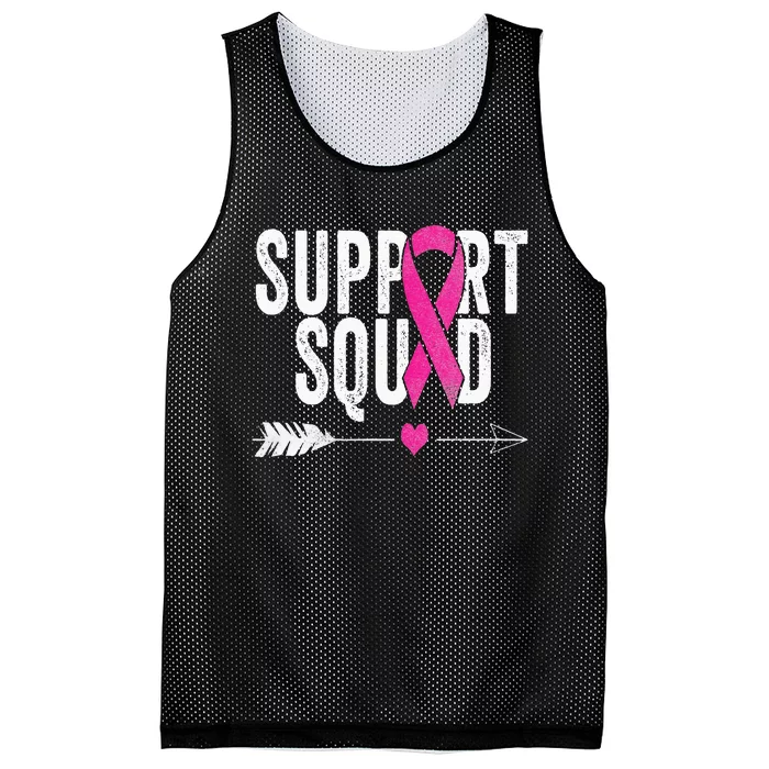 For Breast Cancer Awareness Cancer Warrior Support Squad Mesh Reversible Basketball Jersey Tank