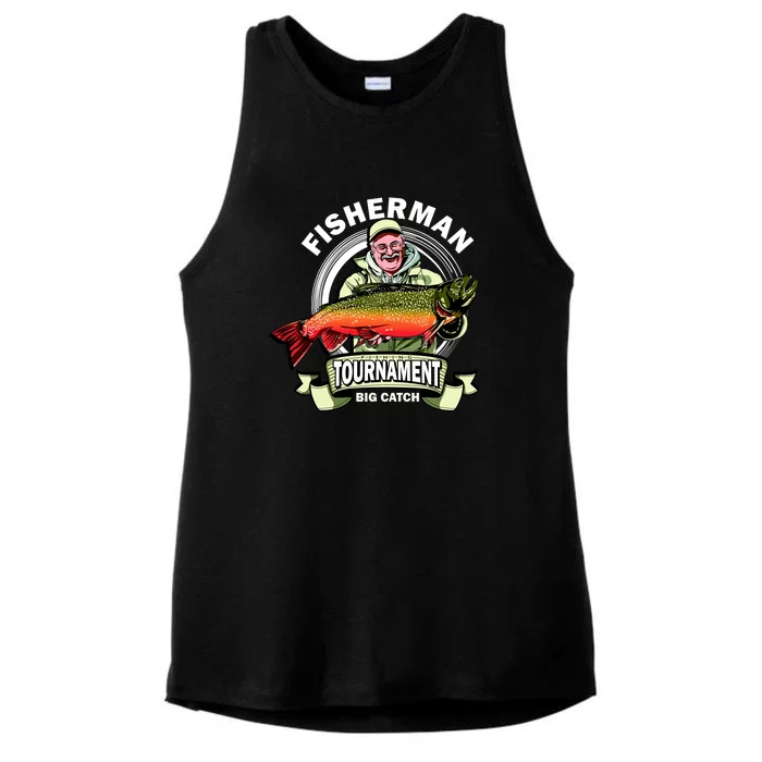 Fisherman Big Catch Tournament Ladies Tri-Blend Wicking Tank