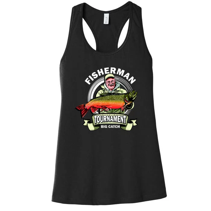 Fisherman Big Catch Tournament Women's Racerback Tank