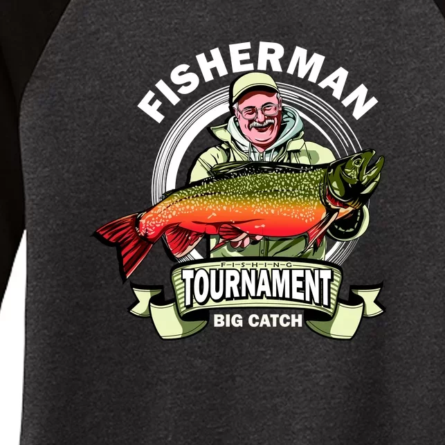 Fisherman Big Catch Tournament Women's Tri-Blend 3/4-Sleeve Raglan Shirt