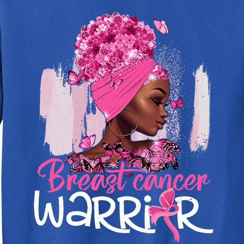 Fighting Breast Cancer Warrior Messy Bun Wear Pink Tall Sweatshirt