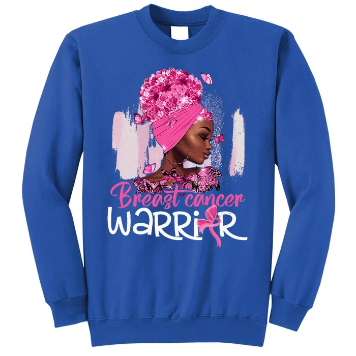 Fighting Breast Cancer Warrior Messy Bun Wear Pink Tall Sweatshirt