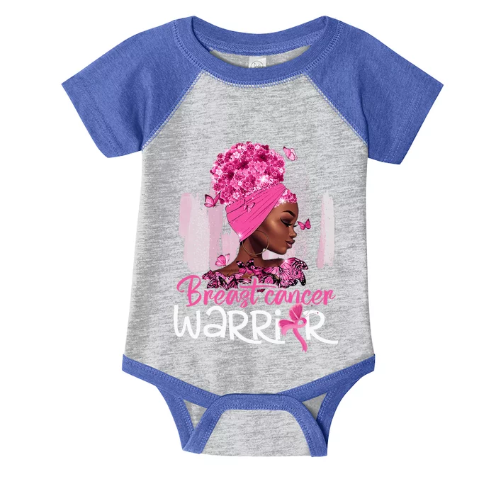 Fighting Breast Cancer Warrior Messy Bun Wear Pink Infant Baby Jersey Bodysuit