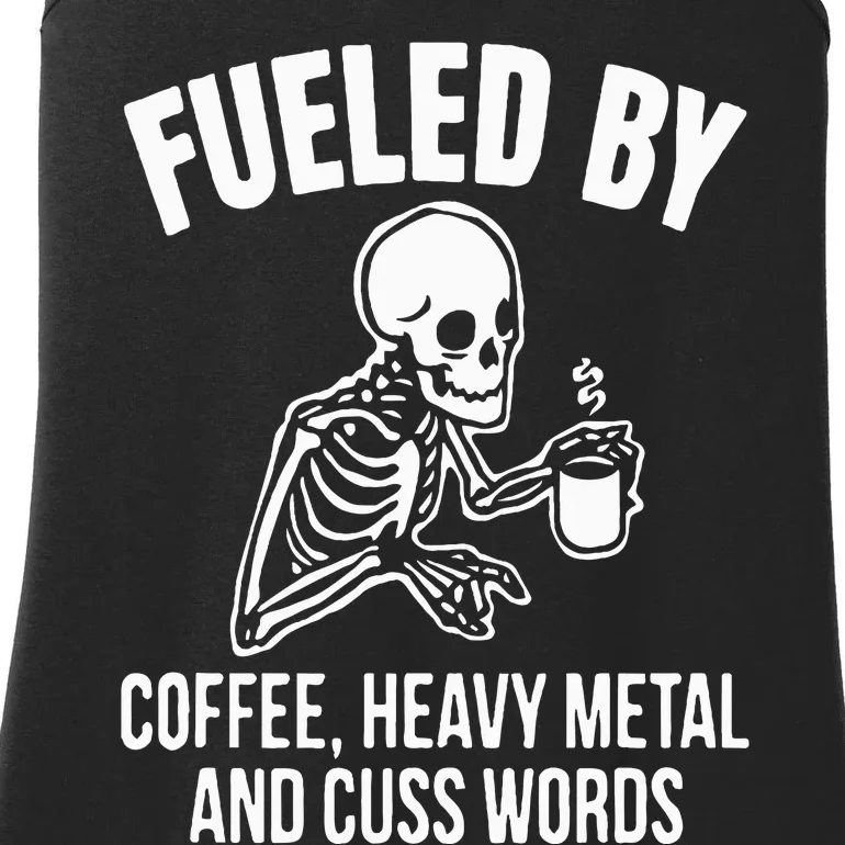 Fueled By Coffee: Skull Skeleton Design for Metal Lovers Ladies Essential Tank