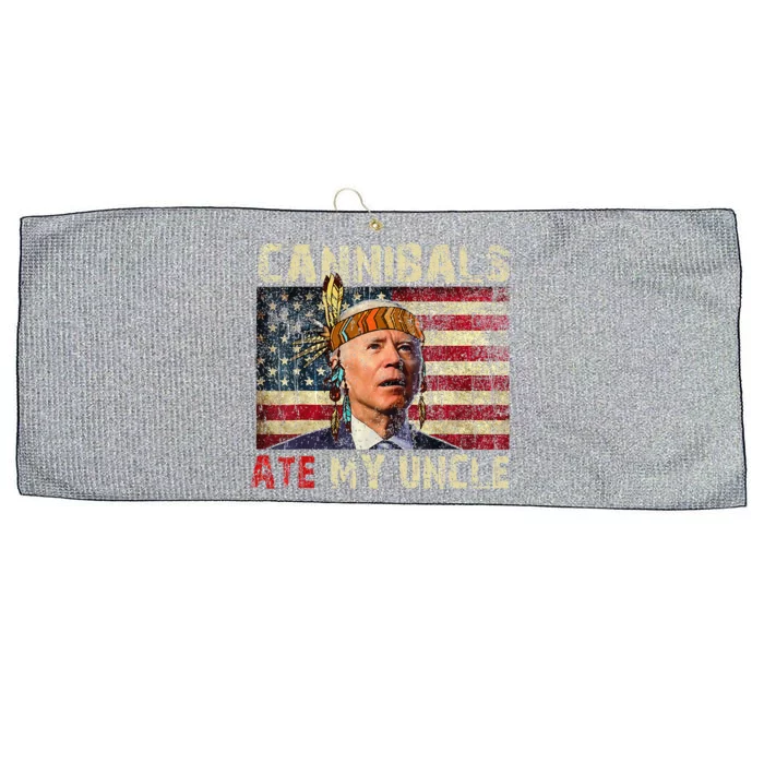 Funny Biden Cannibals Ate My Uncle Large Microfiber Waffle Golf Towel