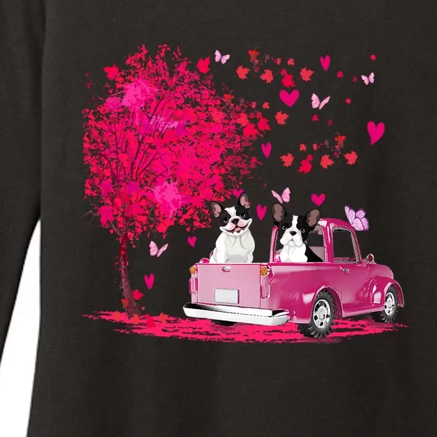 French Bulldog Couple Truck Happy Valentine's Day Funny Gift Womens CVC Long Sleeve Shirt