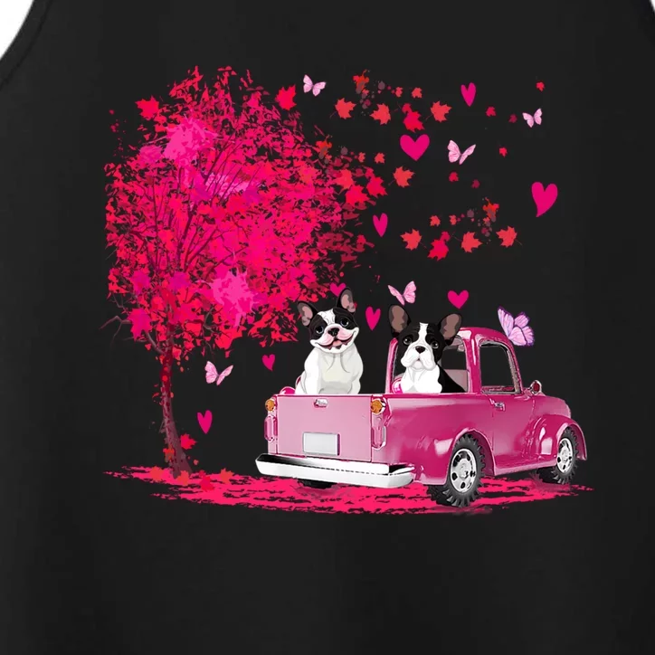 French Bulldog Couple Truck Happy Valentine's Day Funny Gift Performance Tank