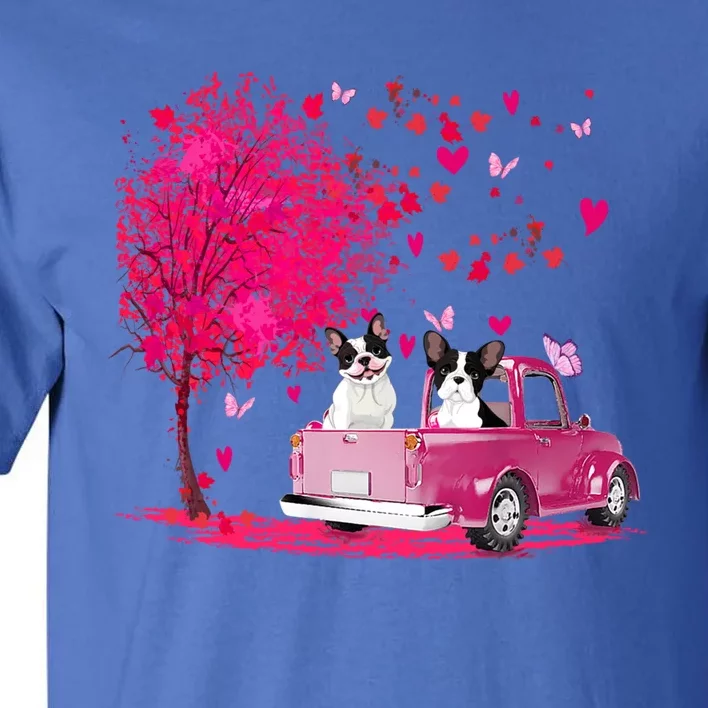 French Bulldog Couple Truck Happy Valentine's Day Funny Gift Tall T-Shirt