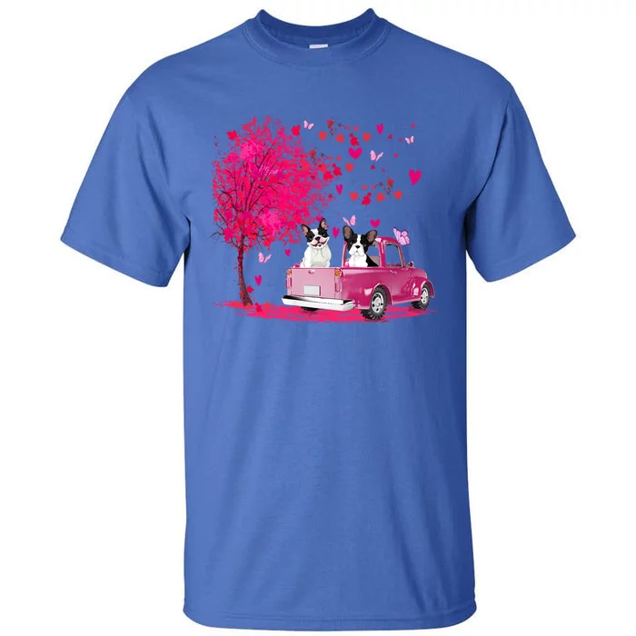 French Bulldog Couple Truck Happy Valentine's Day Funny Gift Tall T-Shirt