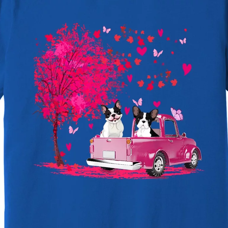 French Bulldog Couple Truck Happy Valentine's Day Funny Gift Premium T-Shirt