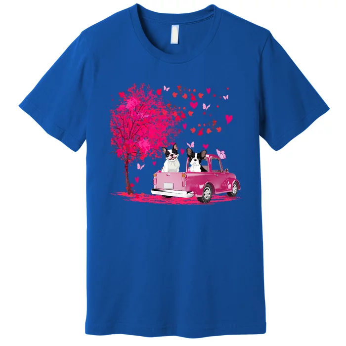 French Bulldog Couple Truck Happy Valentine's Day Funny Gift Premium T-Shirt