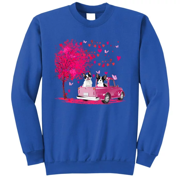 French Bulldog Couple Truck Happy Valentine's Day Funny Gift Tall Sweatshirt