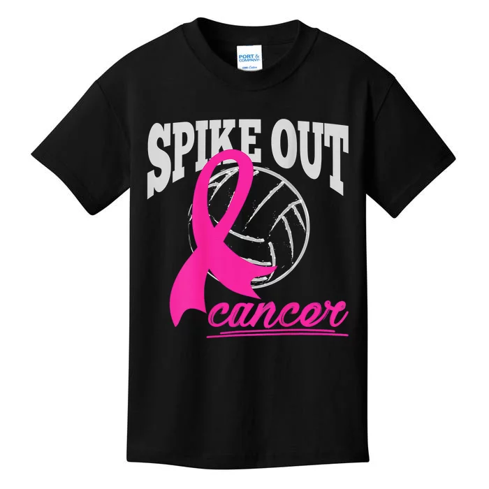 Fight Breast Cancer Volleyball Pink Ribbon Awareness Kids T-Shirt