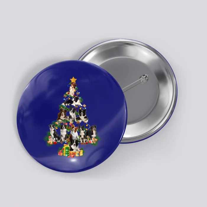 Funny Border Collie Dog Merry Christmas Tree Lover Xmas 2020 Gift Button