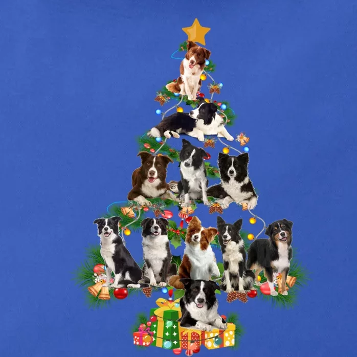 Funny Border Collie Dog Merry Christmas Tree Lover Xmas 2020 Gift Zip Tote Bag