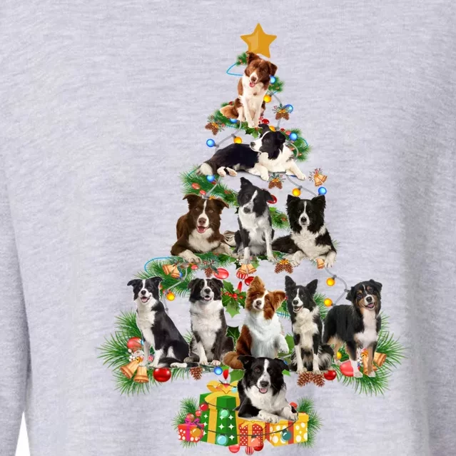 Funny Border Collie Dog Merry Christmas Tree Lover Xmas 2020 Gift Cropped Pullover Crew