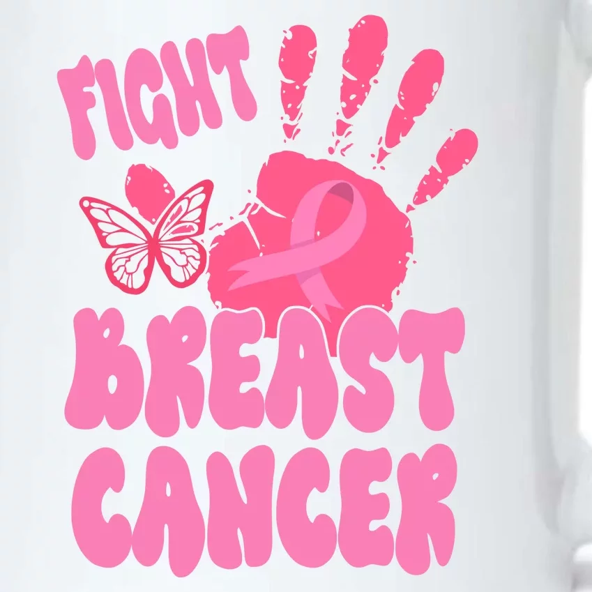 Fight Breast Cancer Handprint Ribbon Black Color Changing Mug