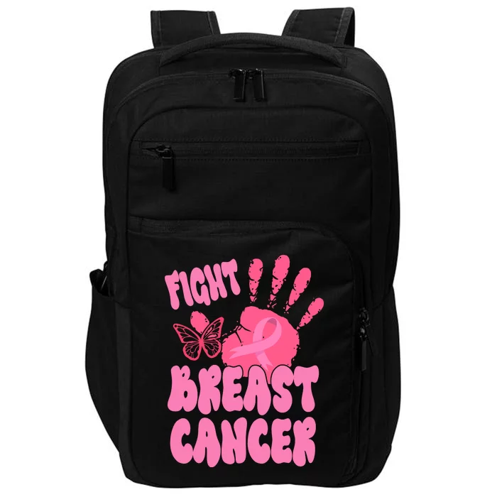 Fight Breast Cancer Handprint Ribbon Impact Tech Backpack