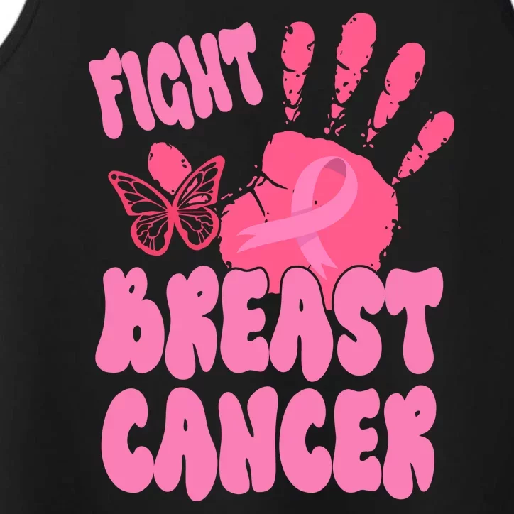 Fight Breast Cancer Handprint Ribbon Performance Tank